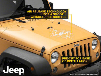Jeep Licensed by RedRock Compass Decal with JK Logo; White (07-18 Jeep Wrangler JK)