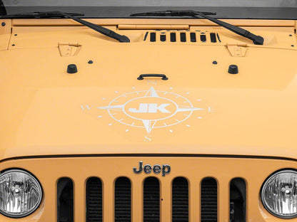 Jeep Licensed by RedRock Compass Decal with JK Logo; Silver (07-18 Jeep Wrangler JK)