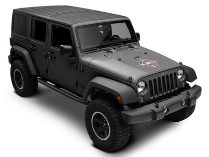 Jeep Licensed by RedRock Compass Decal with JK Logo; Pink (07-18 Jeep Wrangler JK)