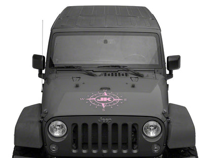 Jeep Licensed by RedRock Compass Decal with JK Logo; Pink (07-18 Jeep Wrangler JK)