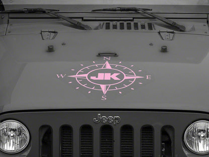 Jeep Licensed by RedRock Compass Decal with JK Logo; Pink (07-18 Jeep Wrangler JK)