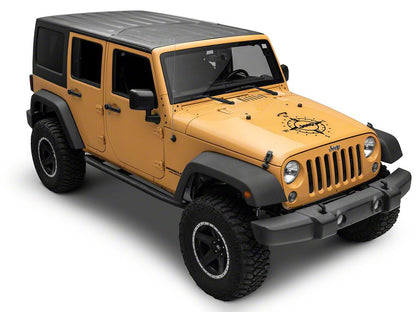 Jeep Licensed by RedRock Compass Decal with Jeep Logo; Black (07-18 Jeep Wrangler JK)