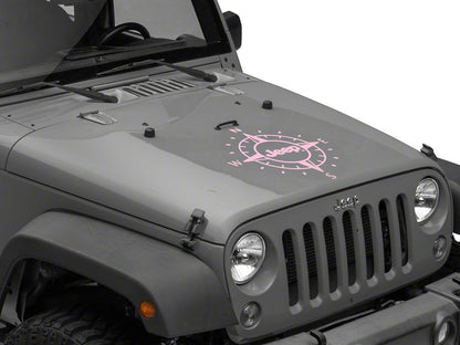 Jeep Licensed by RedRock Compass Decal with Jeep Logo; Pink (07-18 Jeep Wrangler JK)