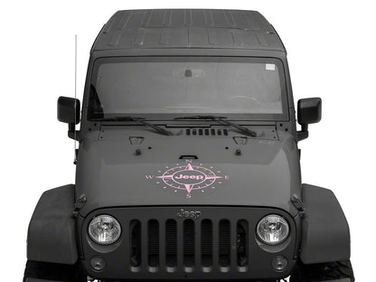 Jeep Licensed by RedRock Compass Decal with Jeep Logo; Pink (07-18 Jeep Wrangler JK)