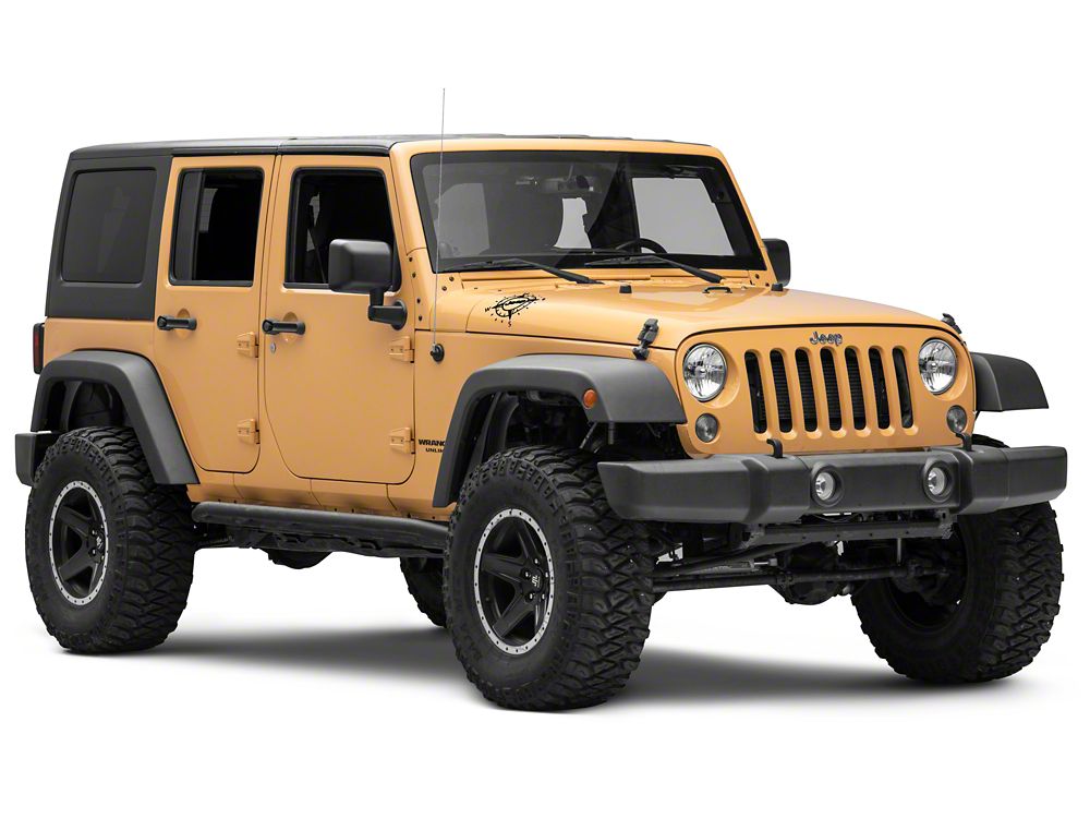 Jeep Licensed by RedRock Small Compass Decal with Jeep Logo; Black (07-18 Jeep Wrangler JK)
