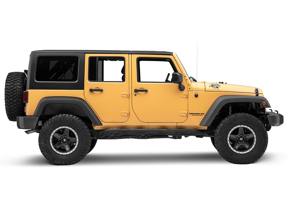 Jeep Licensed by RedRock Small Compass Decal with Jeep Logo; Black (07-18 Jeep Wrangler JK)