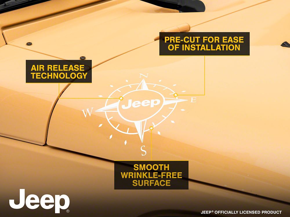 Jeep Licensed by RedRock Small Compass Decal with Jeep Logo; White (07-18 Jeep Wrangler JK)