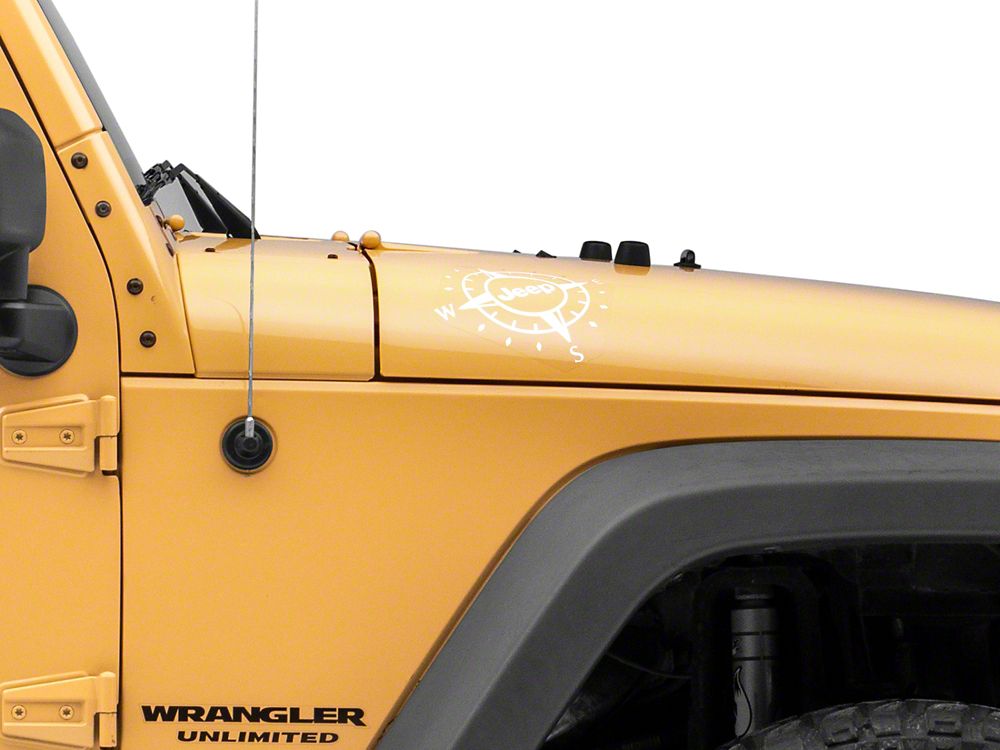 Jeep Licensed by RedRock Small Compass Decal with Jeep Logo; White (07-18 Jeep Wrangler JK)