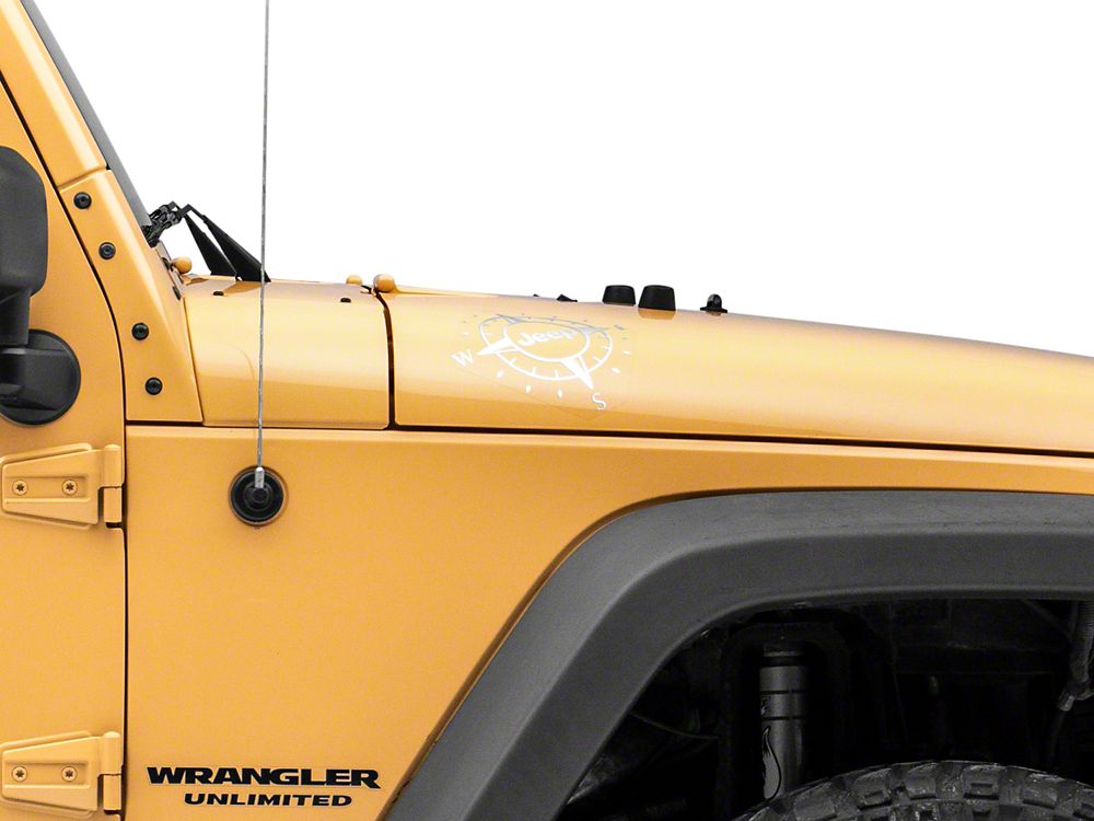 Jeep Licensed by RedRock Small Compass Decal with Jeep Logo; Silver (07-18 Jeep Wrangler JK)
