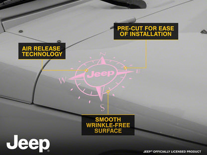 Jeep Licensed by RedRock Small Compass Decal with Jeep Logo; Pink (07-18 Jeep Wrangler JK)