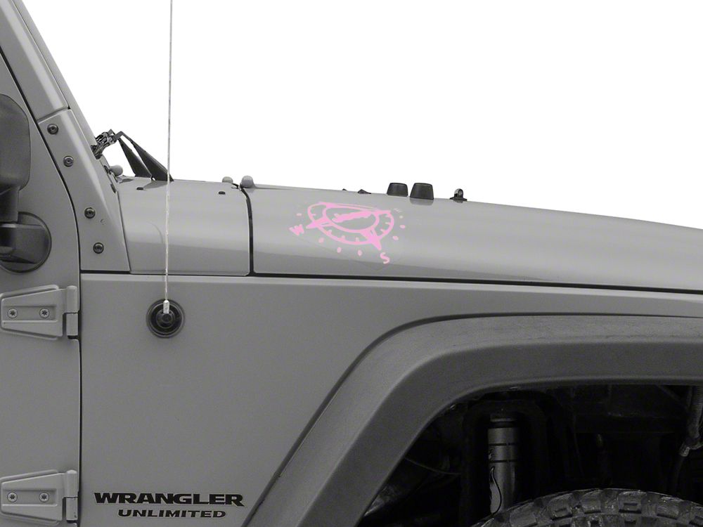 Jeep Licensed by RedRock Small Compass Decal with Jeep Logo; Pink (07-18 Jeep Wrangler JK)