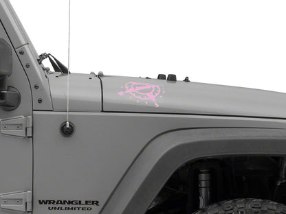 Jeep Licensed by RedRock Small Compass Decal with Jeep Logo; Pink (07-18 Jeep Wrangler JK)