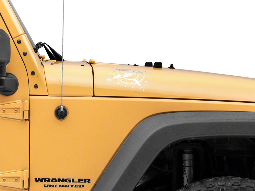 Jeep Licensed by RedRock Small Compass Decal with JK Logo; White (07-18 Jeep Wrangler JK)