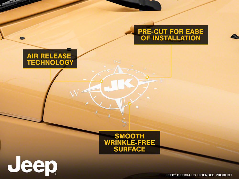 Jeep Licensed by RedRock Small Compass Decal with JK Logo; Silver (07-18 Jeep Wrangler JK)