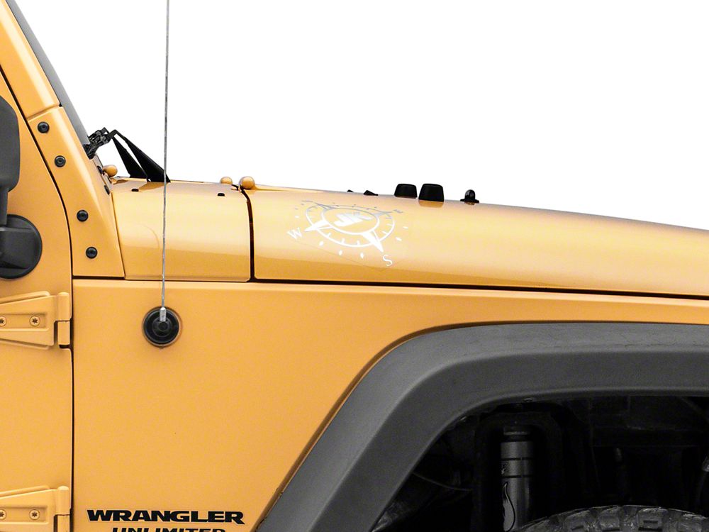 Jeep Licensed by RedRock Small Compass Decal with JK Logo; Silver (07-18 Jeep Wrangler JK)