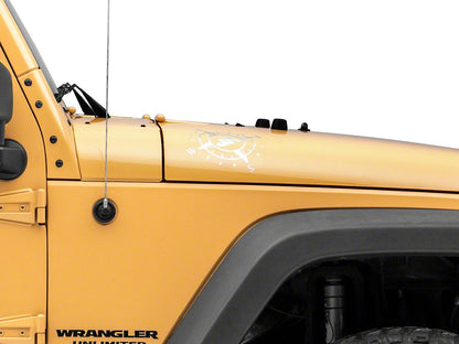 Jeep Licensed by RedRock Small Compass Decal with JK Logo; Silver (07-18 Jeep Wrangler JK)