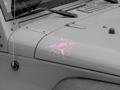Jeep Licensed by RedRock Small Compass Decal with JK Logo; Pink (07-18 Jeep Wrangler JK)