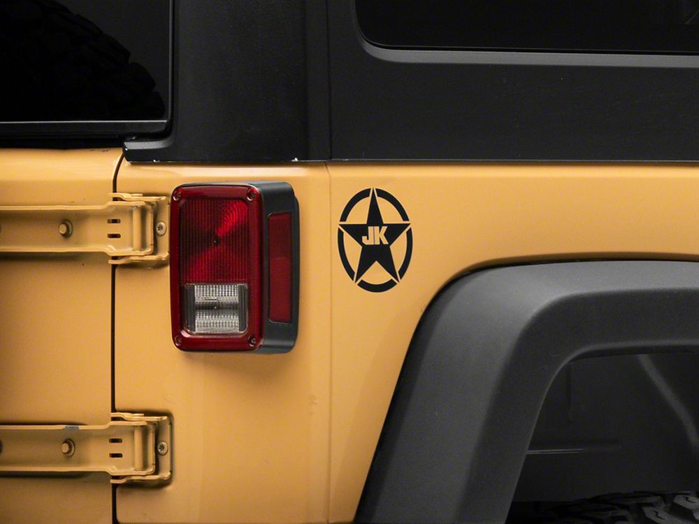 Jeep Licensed by RedRock JK Star Accent Decal; Matte Black (07-18 Jeep Wrangler JK)