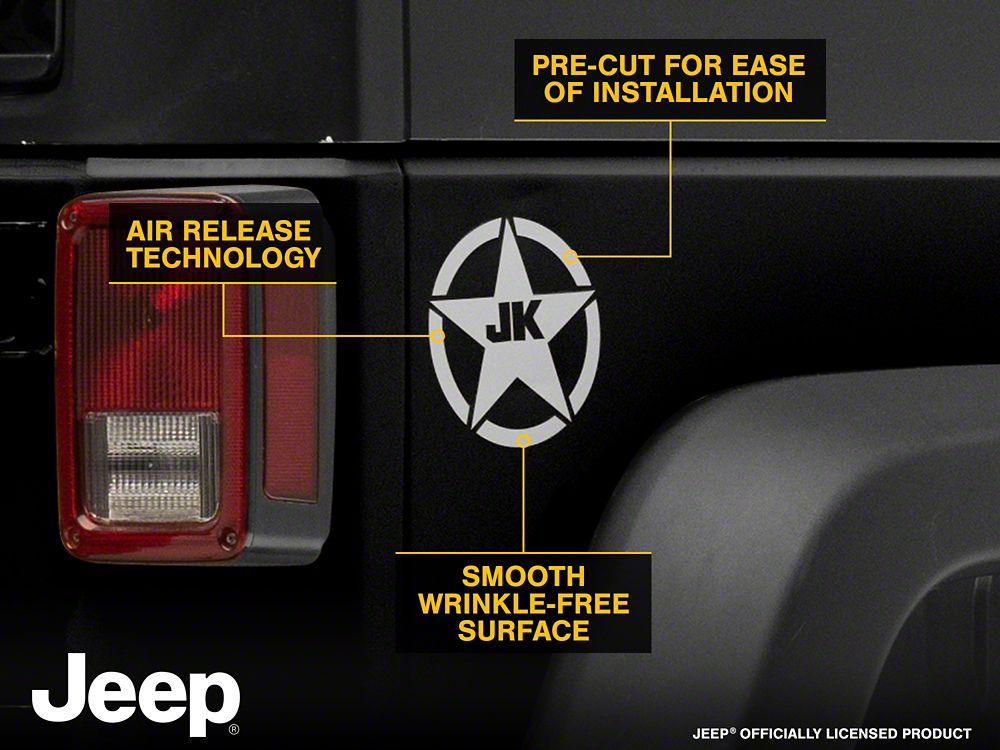 Jeep Licensed by RedRock JK Star Accent Decal; Silver (07-18 Jeep Wrangler JK)
