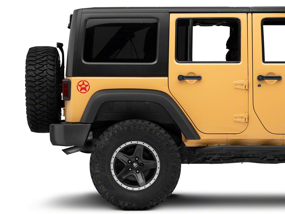 Jeep Licensed by RedRock JK Star Accent Decal; Red (07-18 Jeep Wrangler JK)