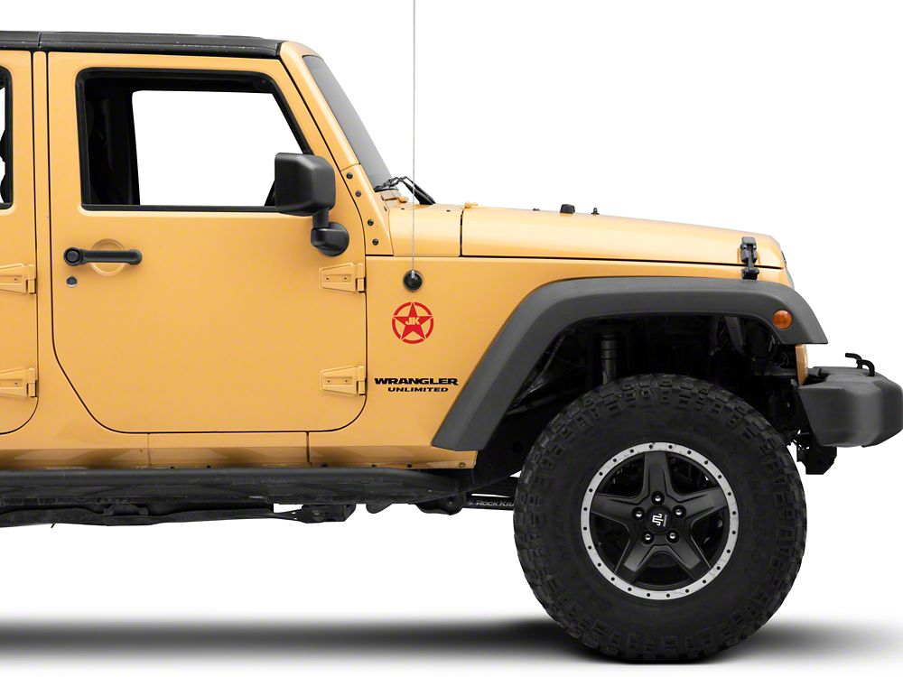 Jeep Licensed by RedRock JK Star Accent Decal; Red (07-18 Jeep Wrangler JK)