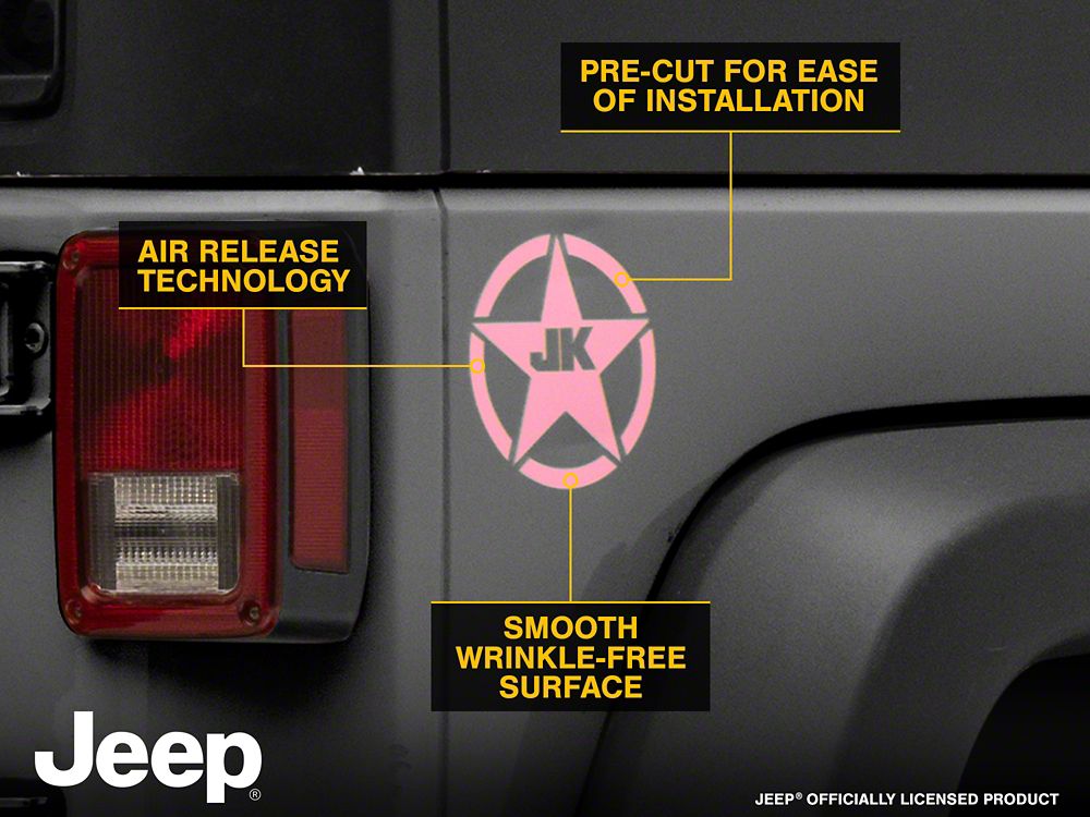 Jeep Licensed by RedRock JK Star Accent Decal; Pink (07-18 Jeep Wrangler JK)
