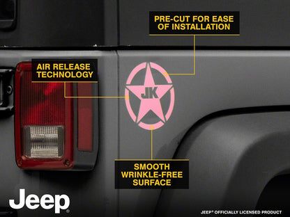 Jeep Licensed by RedRock JK Star Accent Decal; Pink (07-18 Jeep Wrangler JK)