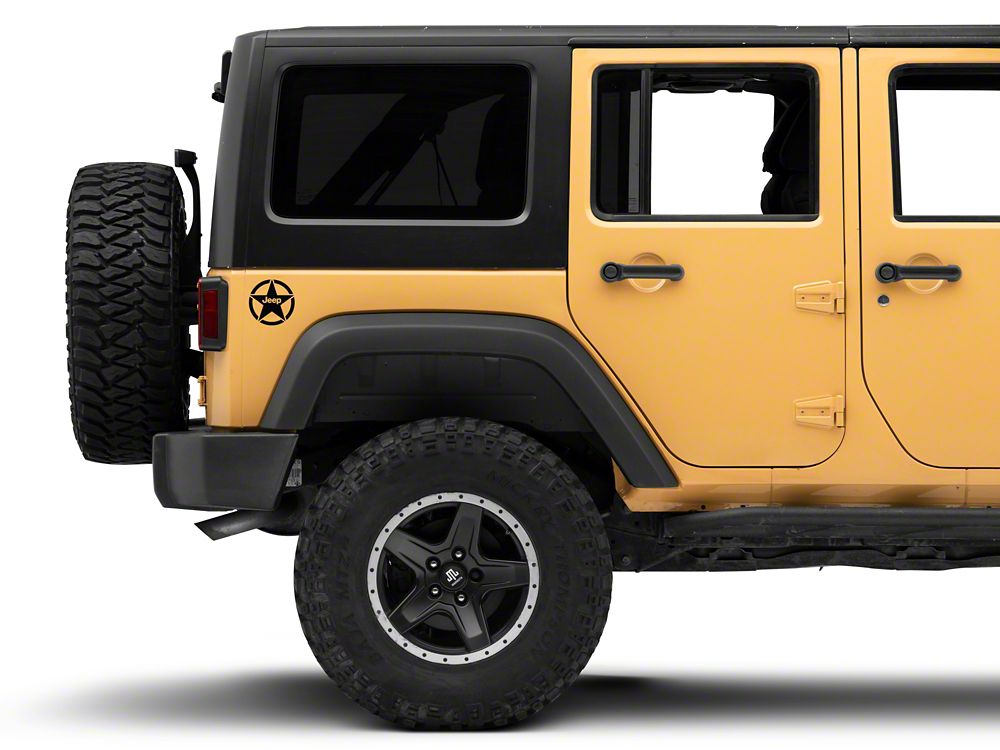 Jeep Licensed by RedRock Jeep Star Accent Decal; Black (07-18 Jeep Wrangler JK)