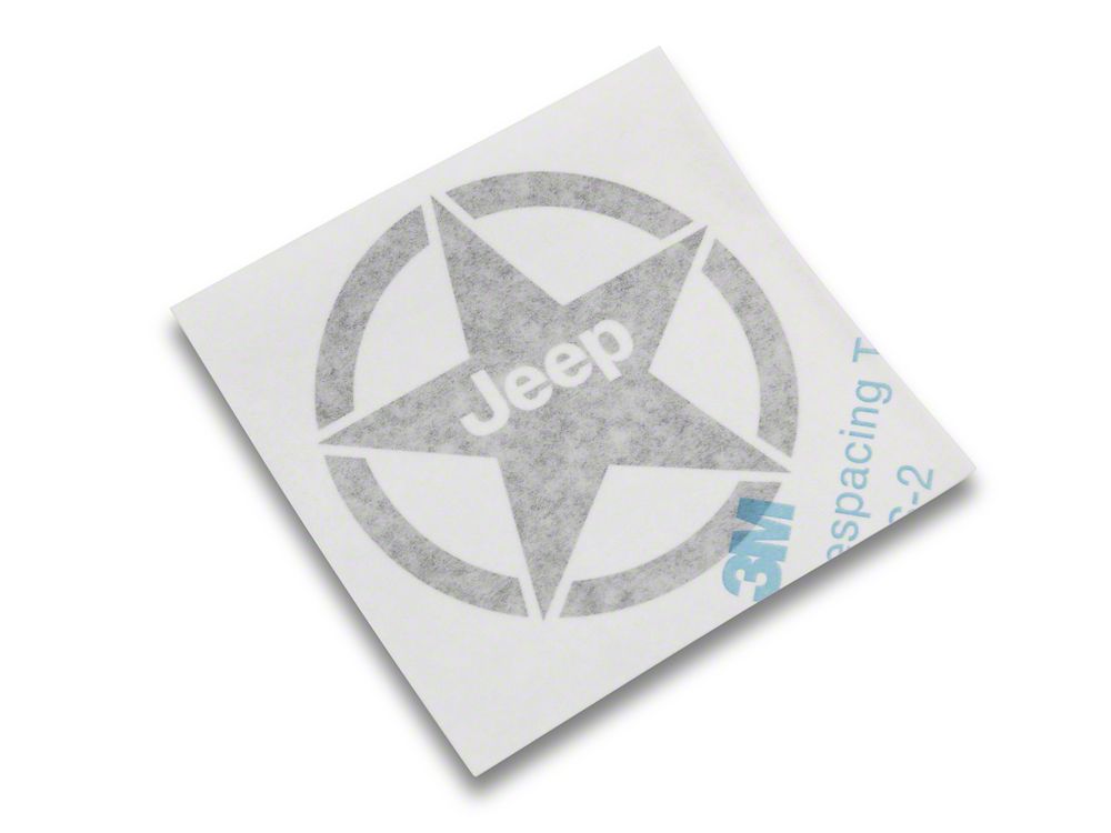 Jeep Licensed by RedRock Jeep Star Accent Decal; Black (07-18 Jeep Wrangler JK)