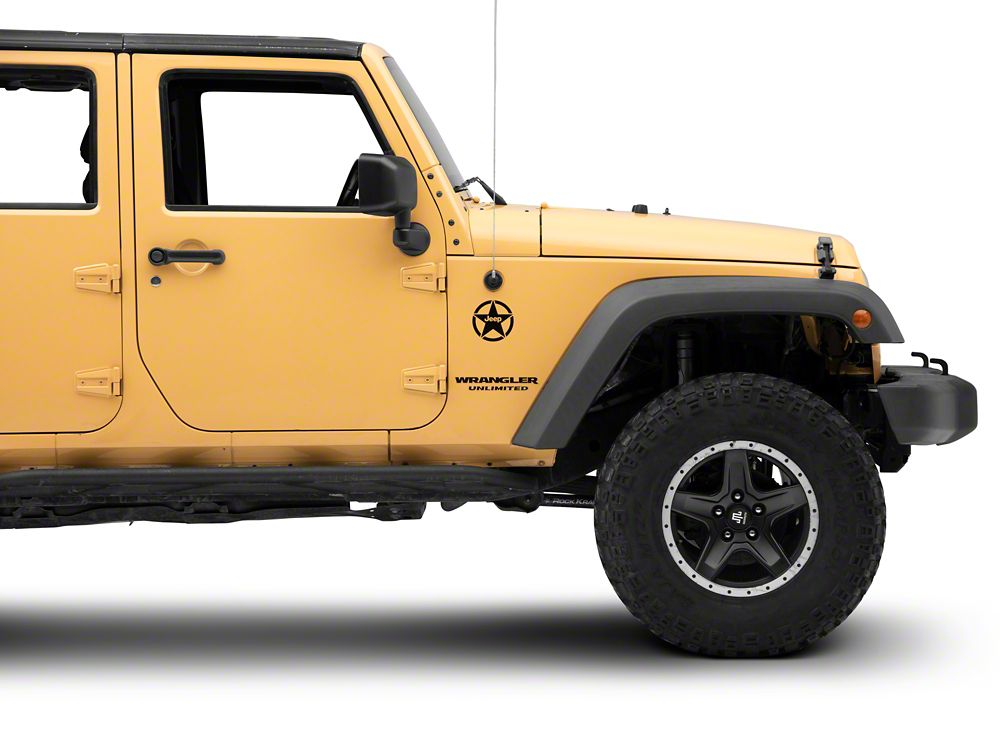 Jeep Licensed by RedRock Jeep Star Accent Decal; Black (07-18 Jeep Wrangler JK)