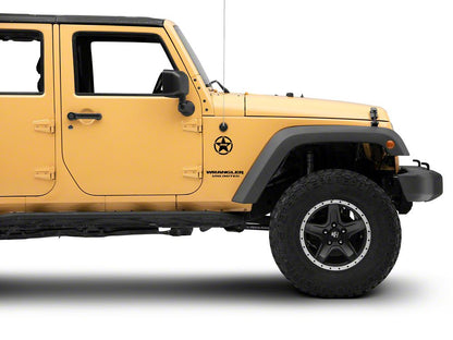 Jeep Licensed by RedRock Jeep Star Accent Decal; Black (07-18 Jeep Wrangler JK)