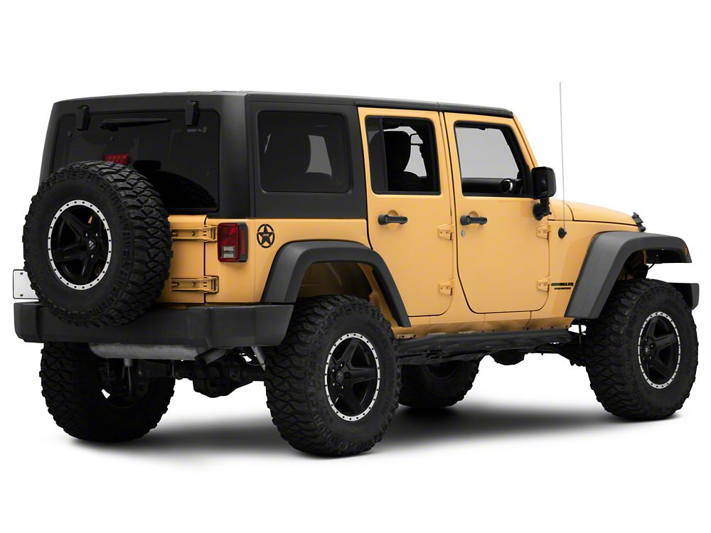 Jeep Licensed by RedRock Jeep Star Accent Decal; Black (07-18 Jeep Wrangler JK)