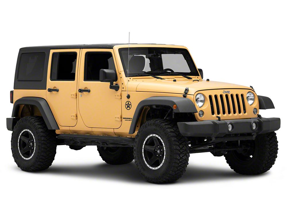 Jeep Licensed by RedRock Jeep Star Accent Decal; Black (07-18 Jeep Wrangler JK)