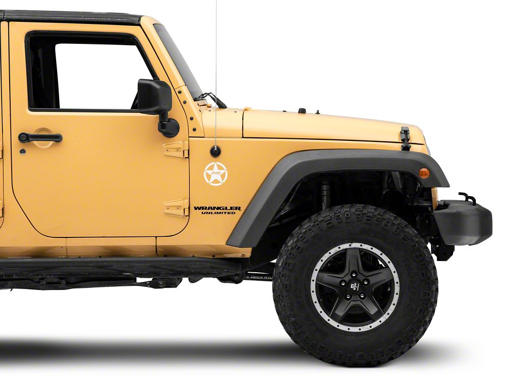 Jeep Licensed by RedRock Jeep Star Accent Decal; White (07-18 Jeep Wrangler JK)