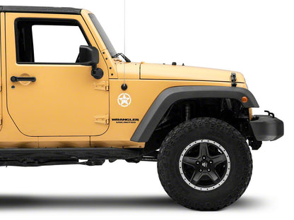 Jeep Licensed by RedRock Jeep Star Accent Decal; White (07-18 Jeep Wrangler JK)