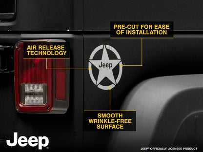 Jeep Licensed by RedRock Jeep Star Accent Decal; Silver (07-18 Jeep Wrangler JK)