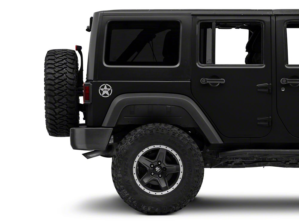 Jeep Licensed by RedRock Jeep Star Accent Decal; Silver (07-18 Jeep Wrangler JK)