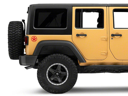 Jeep Licensed by RedRock Jeep Star Accent Decal; Red (07-18 Jeep Wrangler JK)