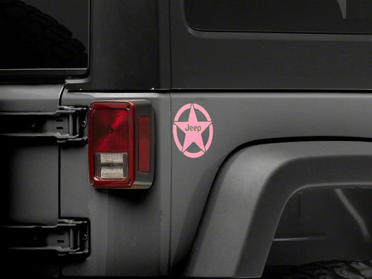 Jeep Licensed by RedRock Jeep Star Accent Decal; Pink (07-18 Jeep Wrangler JK)