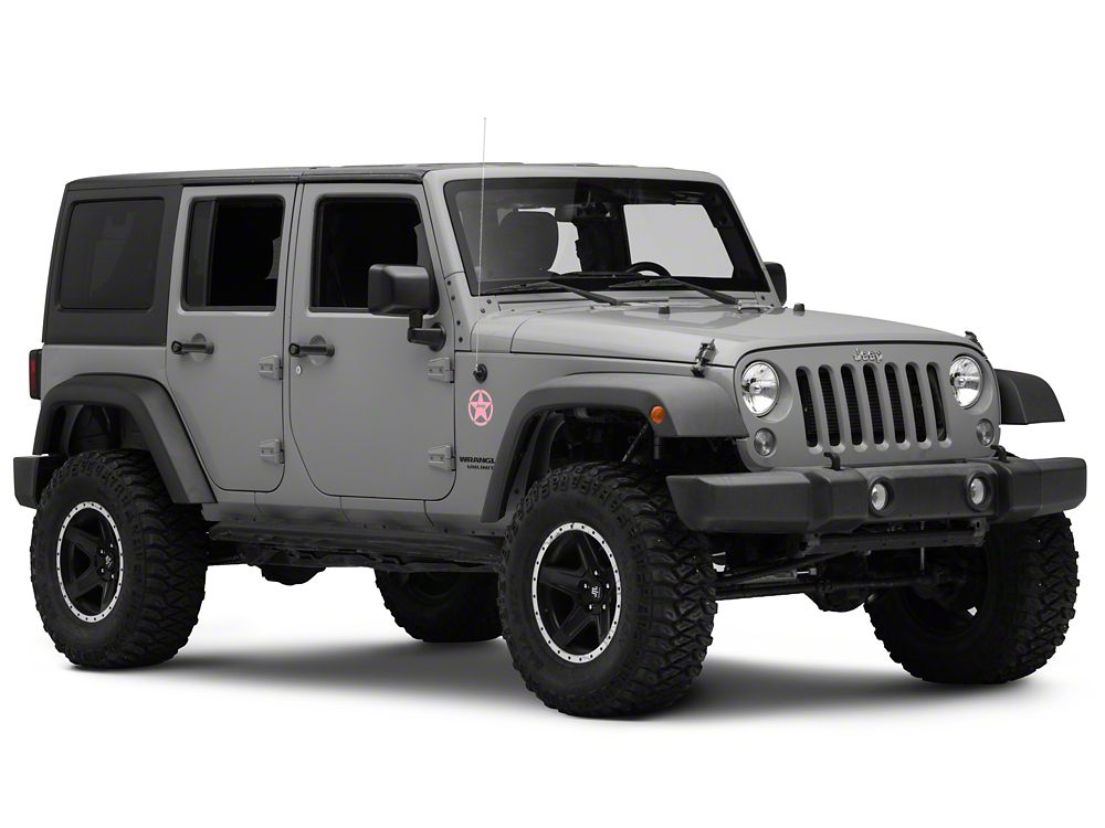 Jeep Licensed by RedRock Jeep Star Accent Decal; Pink (07-18 Jeep Wrangler JK)