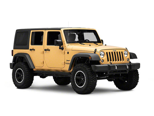 Jeep Licensed by RedRock Sport Script Side Logo Decal; Matte Black (87-18 Jeep Wrangler YJ, TJ & JK)