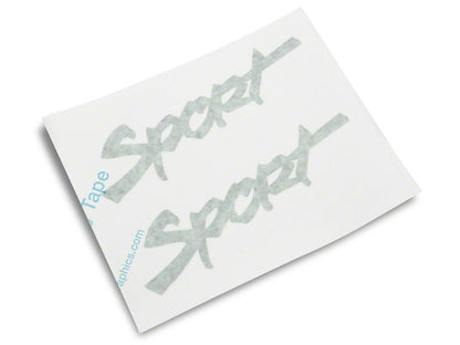 Jeep Licensed by RedRock Sport Script Side Logo Decal; Silver (87-18 Jeep Wrangler YJ, TJ & JK)