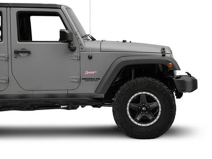 Jeep Licensed by RedRock Sport Script Side Logo Decal; Pink (87-18 Jeep Wrangler YJ, TJ & JK)
