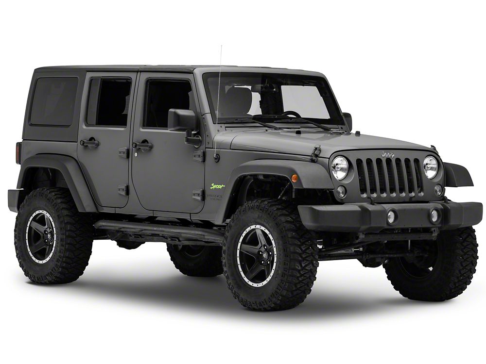 Jeep Licensed by RedRock Sport Script Side Logo Decal; Lime Green (87-18 Jeep Wrangler YJ, TJ & JK)