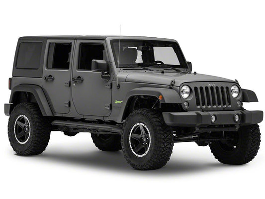 Jeep Licensed by RedRock Sport Script Side Logo Decal; Lime Green (87-18 Jeep Wrangler YJ, TJ & JK)