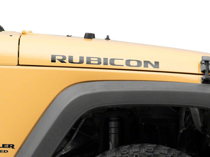 Jeep Licensed by RedRock Rubicon Hood Logo Decal; Black (07-18 Jeep Wrangler JK)