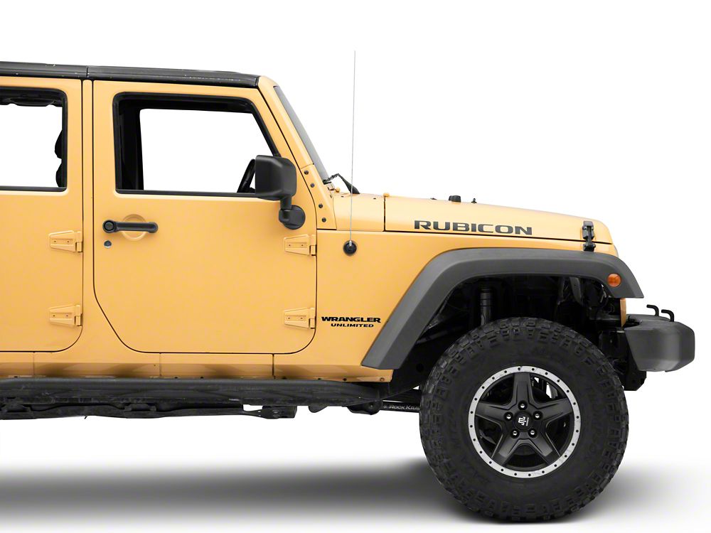 Jeep Licensed by RedRock Rubicon Hood Logo Decal; Matte Black (07-18 Jeep Wrangler JK)