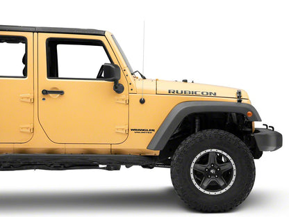 Jeep Licensed by RedRock Rubicon Hood Logo Decal; Matte Black (07-18 Jeep Wrangler JK)