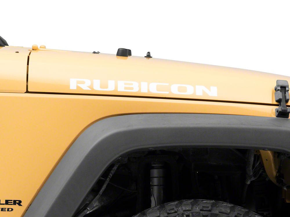 Jeep Licensed by RedRock Rubicon Hood Logo Decal; White (07-18 Jeep Wrangler JK)