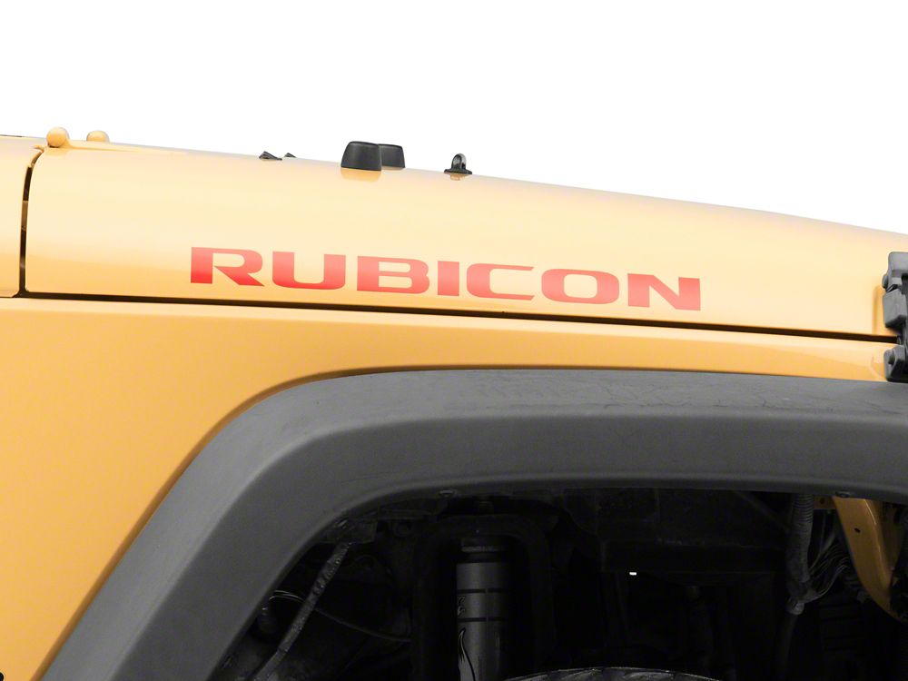 Jeep Licensed by RedRock Rubicon Hood Logo Decal; Red (07-18 Jeep Wrangler JK)